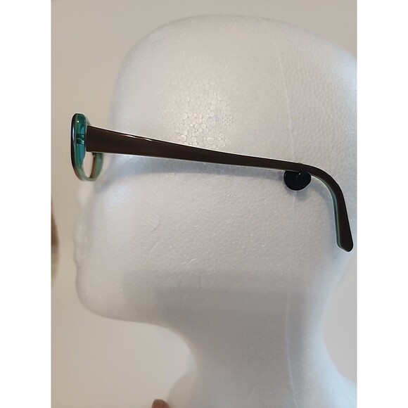 See 9307 43-15 135 286 Eyeglasses Frame Brown Green Petite Rectangle Euro Retro